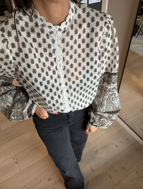 Hovedbilde Vilyrida LS Shirt Birch Green Multi Color VILA