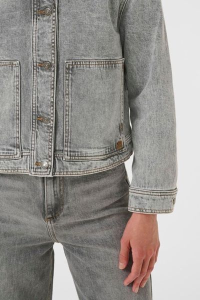 Nanas Denim Jacket Light Grey Wash In Wear