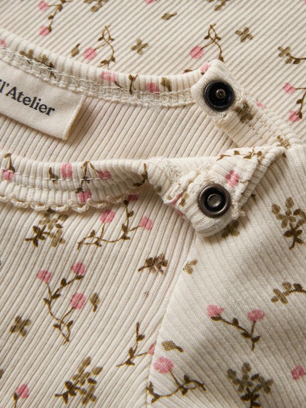 Lago Mau LS Slim Body Turtledove Rose Flower Lil Atelier