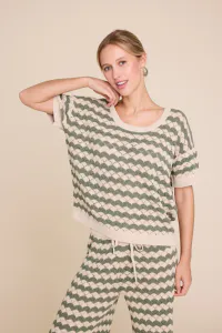 Hovedbilde Romeo Stripe Top Beige/Army Line Of Oslo