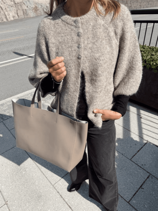 Cardigan Vibows 3/4 Knit Natural Melange VILA
