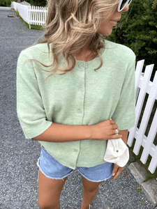 Hovedbilde Viliga 2/4 O-Neck Knit Cardigan Smoke Green ...