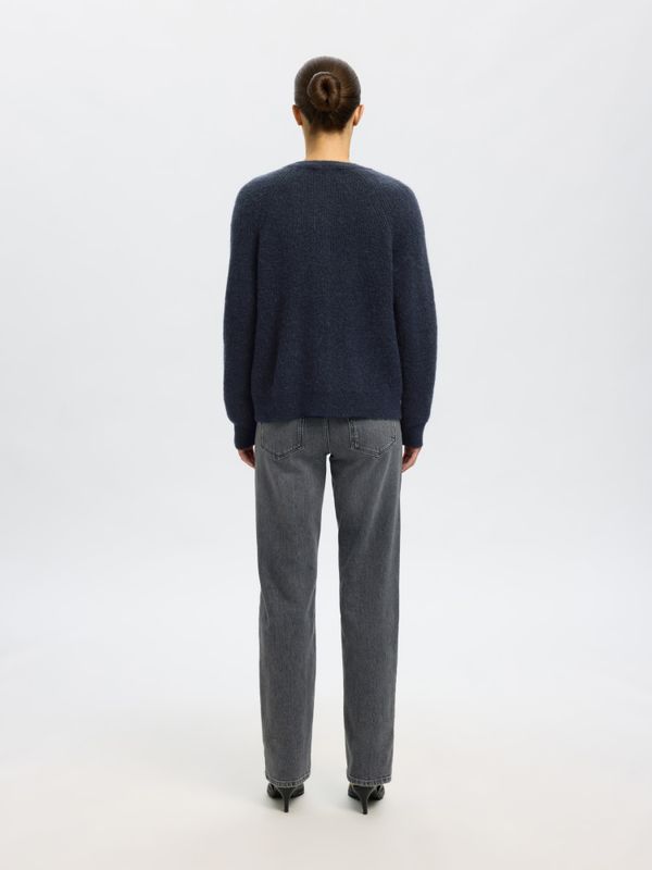 Lulu LS Short Cardigan Dark Sapphire Melange Selected Femme 