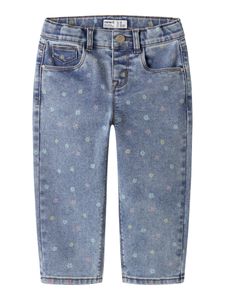 Hovedbilde Bella Mom Shaped Jeans Medium Blue Denim Flower ...