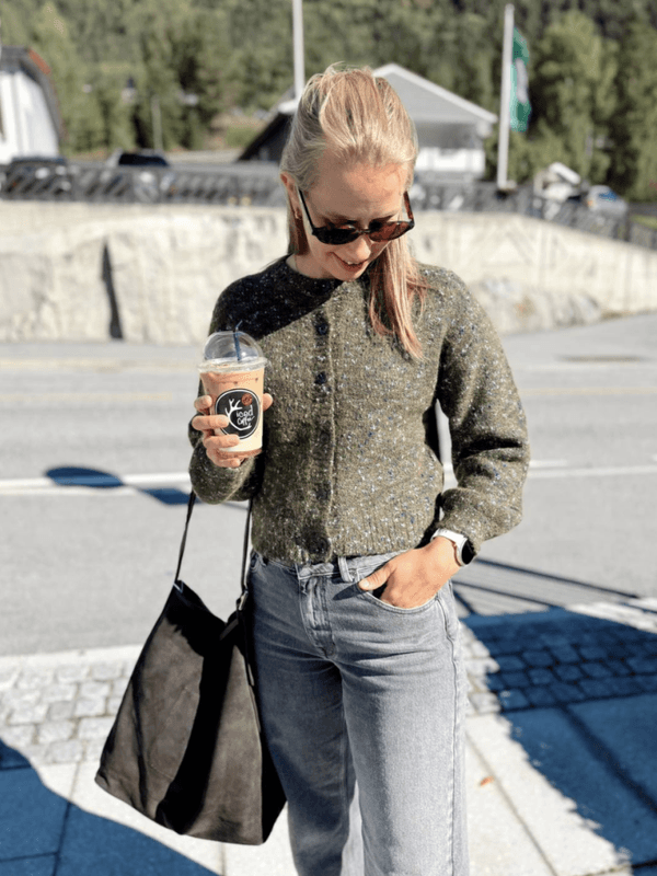 Kat Langermet Knit Short Cardigan Fir Green Selected Femme