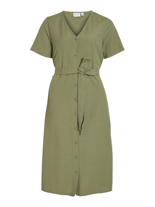 Hovedbilde Viprisilla SS V-Neck Midi Dress Oil Green VILA