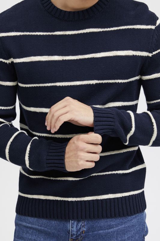 Karl Uneven Striped Knit Dark Navy Casual Friday 
