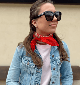 Hovedbilde Phi Skjerf Poppy Red Bird Print Part Two