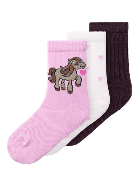 Sokker Nadia 3pk Jet Stream Pastel Lavender + Jet Stream Name It