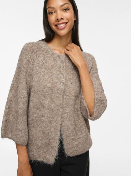 Hovedbilde Cardigan Vibows 3/4 Knit Natural Melange VILA