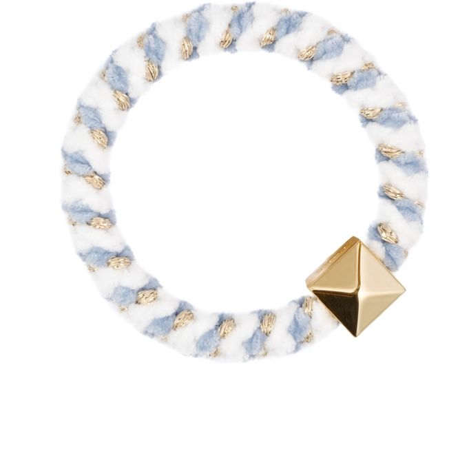 Hovedbilde Fluffy Fat Hair Tie w/Gold Light Blue Mix DARK