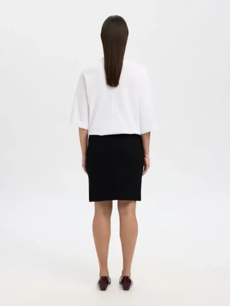 Darla Knit Wool Skirt Black Selected Femme