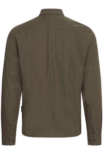Anton Langermet Skjorte Brushed Black Olive Melange Casual Friday 
