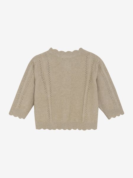 Cardigan Knit Flower Beige Melange Minymo
