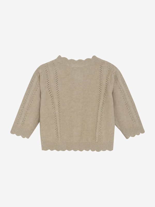 Cardigan Knit Flower Beige Melange Minymo