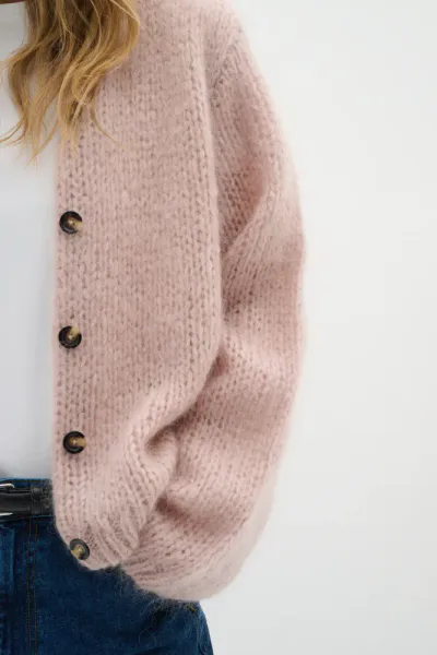 Cardigan Jetra Mohair Dusty Blush In Wear 