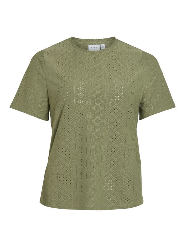 Vilisa SS O Neck Top Oil Green VILA