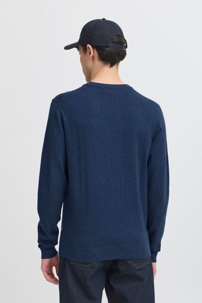 Halfdan Crew Neck Knit Medieval Blue Melange - Blue Casual Friday 