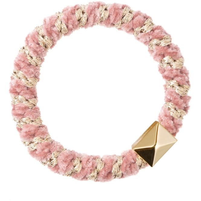 Hovedbilde Fluffy Fat Hair Tie w/gold Rose Stripe DARK
