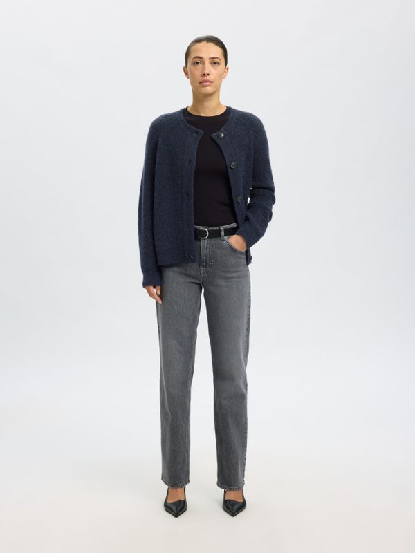 Lulu LS Short Cardigan Dark Sapphire Melange Selected Femme 