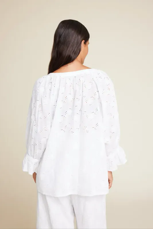 Ladd Lace Blouse White Line Of Oslo