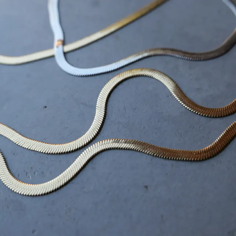 Armbånd, unisex, Steel snake chain, Gull A&C Oslo