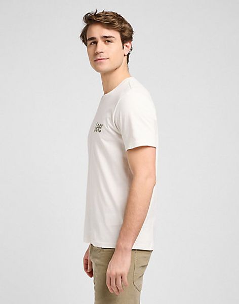T-Skjorte Medium Wobbly Ecru Green Logo LEE 