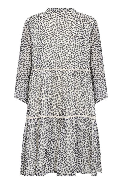 Nibi Dress Navy Mini Grid Flower Part Two 