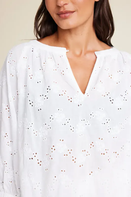 Ladd Lace Blouse White Line Of Oslo